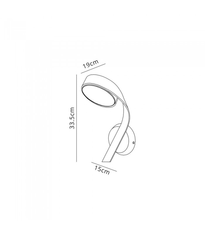 Wall Lamp Right Switched, 1 x 10W LED, 3000K, 800lm, Silver, Polished Chrome - 2