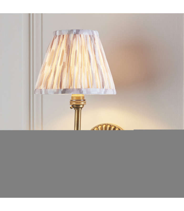 Dahlia Swan & Ikat 16cm Wall Lamp Antique Brass Neutral Print-2