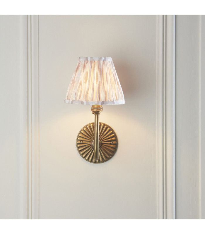 Dahlia Swan & Ikat 16cm Wall Lamp Antique Brass Neutral Print-3