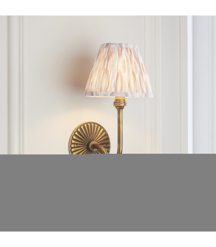 Dahlia Swan & Ikat 16cm Wall Lamp Antique Brass Neutral Print-4