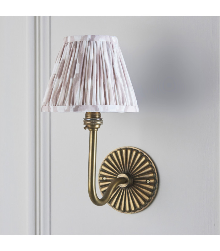 Dahlia Swan & Ikat 16cm Wall Lamp Antique Brass Neutral Print-5