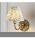 Dahlia Curve & Leaf 16cm Wall Lamp Antique Brass Herb Garden Green-2