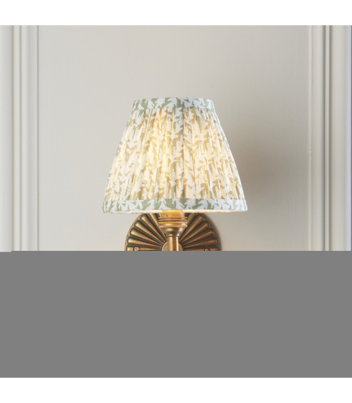 Dahlia Curve & Leaf 16cm Wall Lamp Antique Brass Herb Garden Green-3