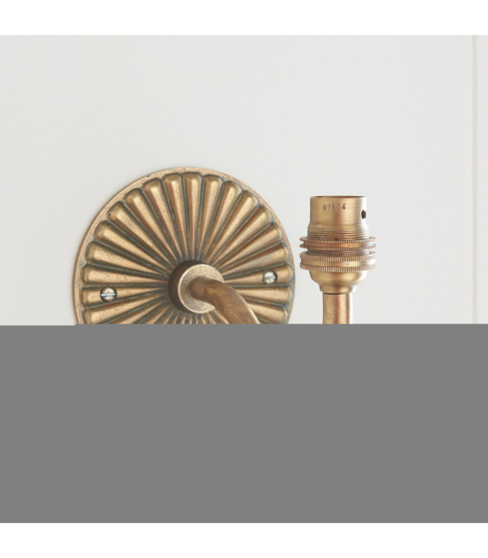 Dahlia Curve & Leaf 16cm Wall Lamp Antique Brass Herb Garden Green-7