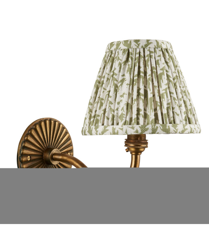 Dahlia Curve & Leaf 16cm Wall Lamp Antique Brass Herb Garden Green-9