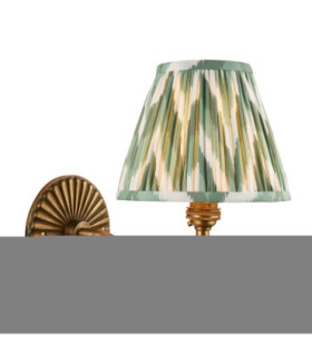 Dahlia Curve & Zigzag 16cm Wall Lamp Antique Brass Cotswold Green-1