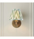 Dahlia Curve & Zigzag 16cm Wall Lamp Antique Brass Cotswold Green-3