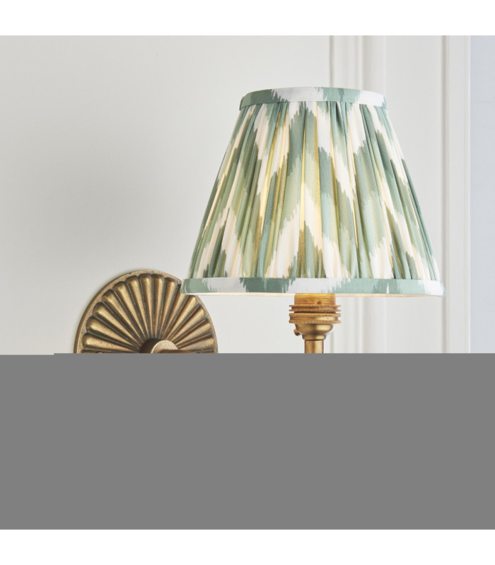 Dahlia Curve & Zigzag 16cm Wall Lamp Antique Brass Cotswold Green-4