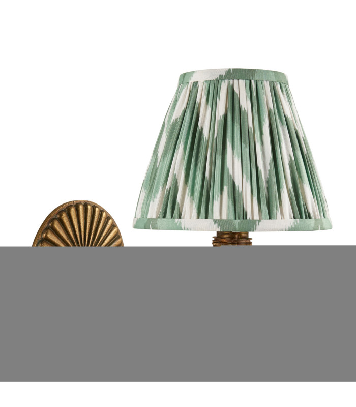 Dahlia Curve & Zigzag 16cm Wall Lamp Antique Brass Cotswold Green-9