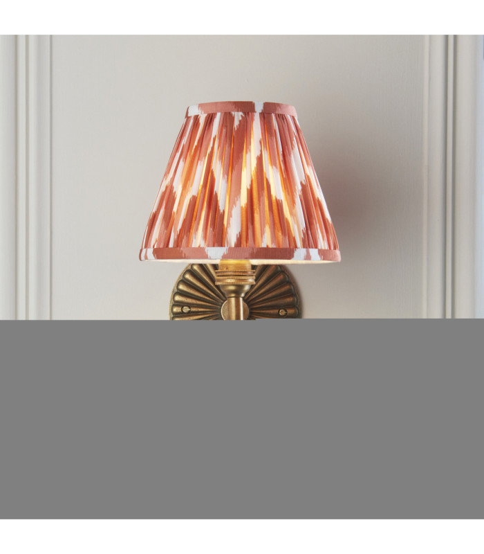 Dahlia Curve & Zigzag 16cm Wall Lamp Antique Brass Apricot Orange-3