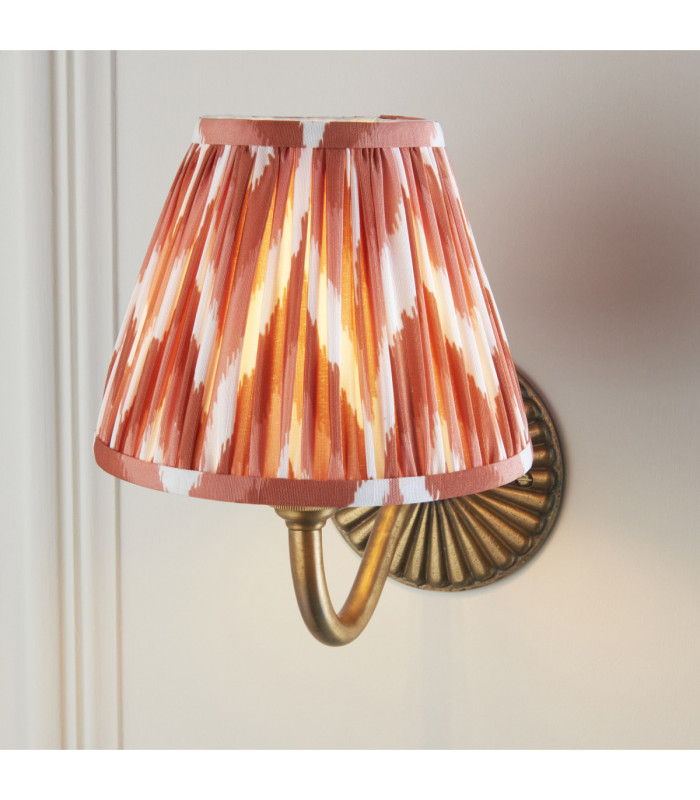Dahlia Curve & Zigzag 16cm Wall Lamp Antique Brass Apricot Orange-5