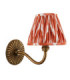 Dahlia Curve & Zigzag 16cm Wall Lamp Antique Brass Apricot Orange-9