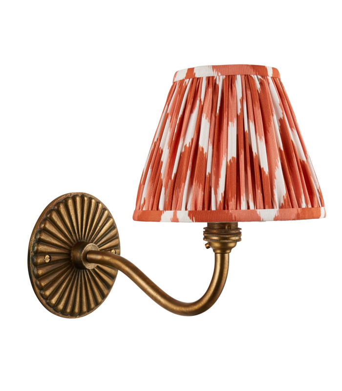 Dahlia Curve & Zigzag 16cm Wall Lamp Antique Brass Apricot Orange-9