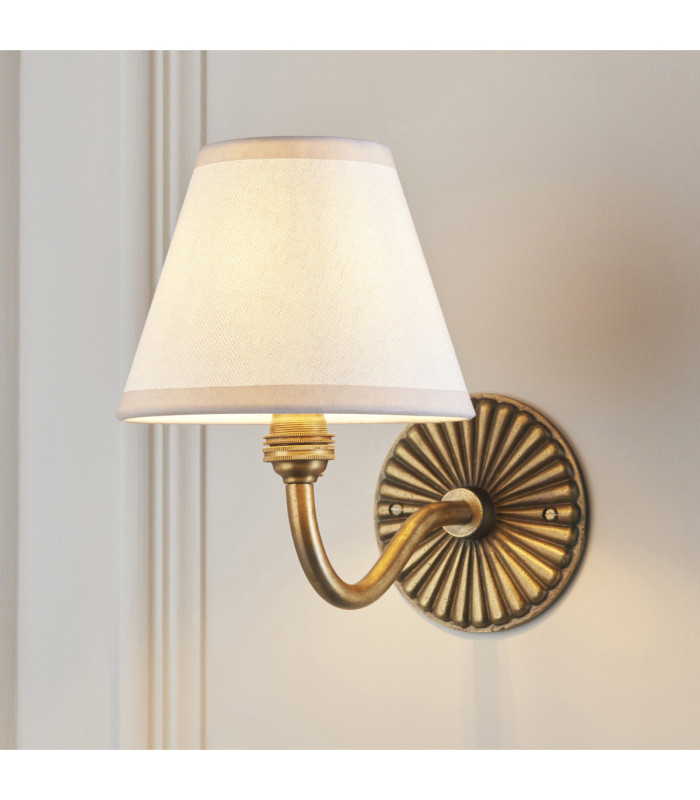 Dahlia Curve & Ivy 16cm Wall Lamp Antique Brass Vintage White-2