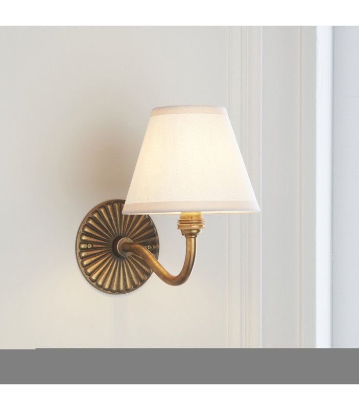 Dahlia Curve & Ivy 16cm Wall Lamp Antique Brass Vintage White-4