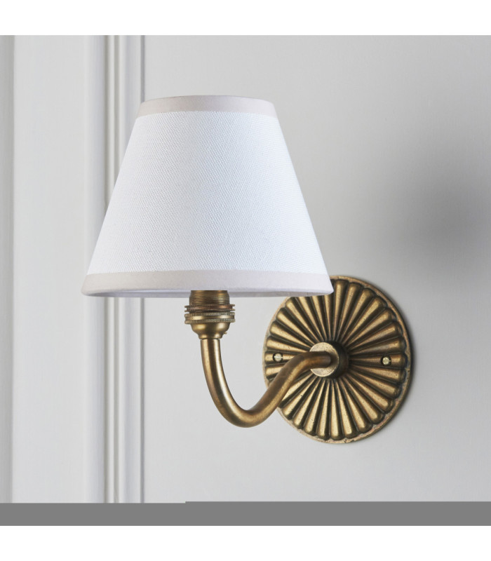 Dahlia Curve & Ivy 16cm Wall Lamp Antique Brass Vintage White-6
