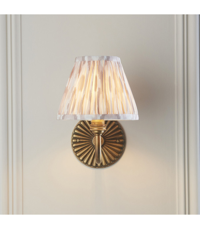 Dahlia Curve & Ikat 16cm Wall Lamp Antique Brass Neutral Print-3