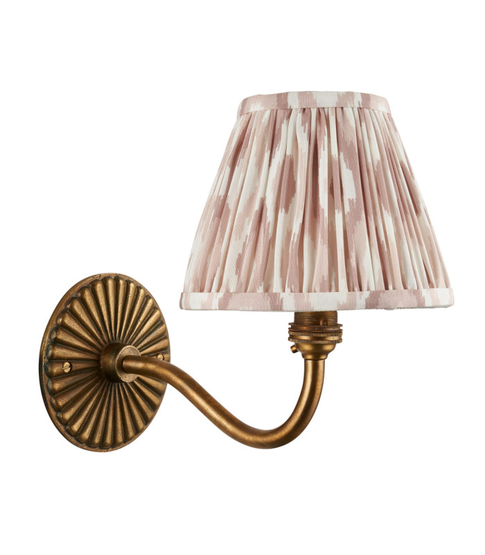 Dahlia Curve & Ikat 16cm Wall Lamp Antique Brass Neutral Print-9