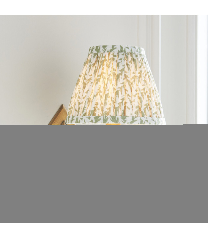 Diamond Curve & Leaf 16cm Wall Lamp Antique Brass Herb Garden Green-4