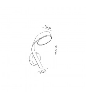 Wall Lamp Left Switched, 1 x 10W LED, 3000K, 800lm, Silver, Polished Chrome - 2