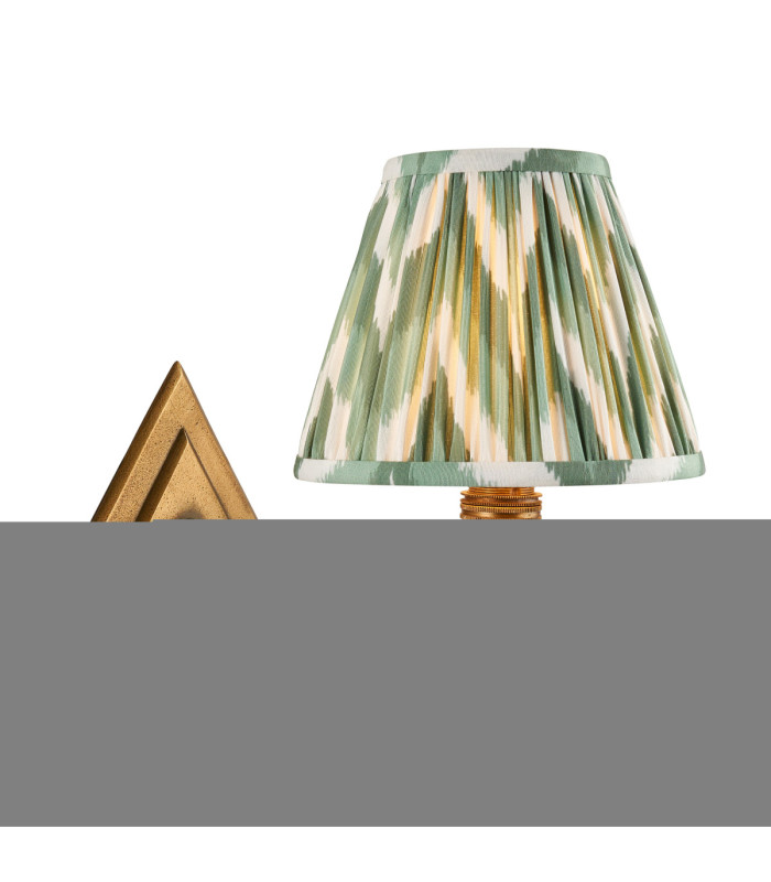 Diamond Curve & Zigzag 16cm Wall Lamp Antique Brass Cotswold Green-1