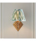 Diamond Curve & Zigzag 16cm Wall Lamp Antique Brass Cotswold Green-3