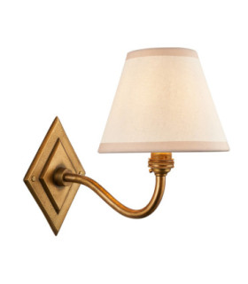 Diamond Curve & Ivy 16cm Wall Lamp Antique Brass Vintage White-1