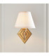 Diamond Curve & Ivy 16cm Wall Lamp Antique Brass Vintage White-3
