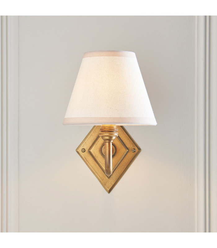 Diamond Curve & Ivy 16cm Wall Lamp Antique Brass Vintage White-3
