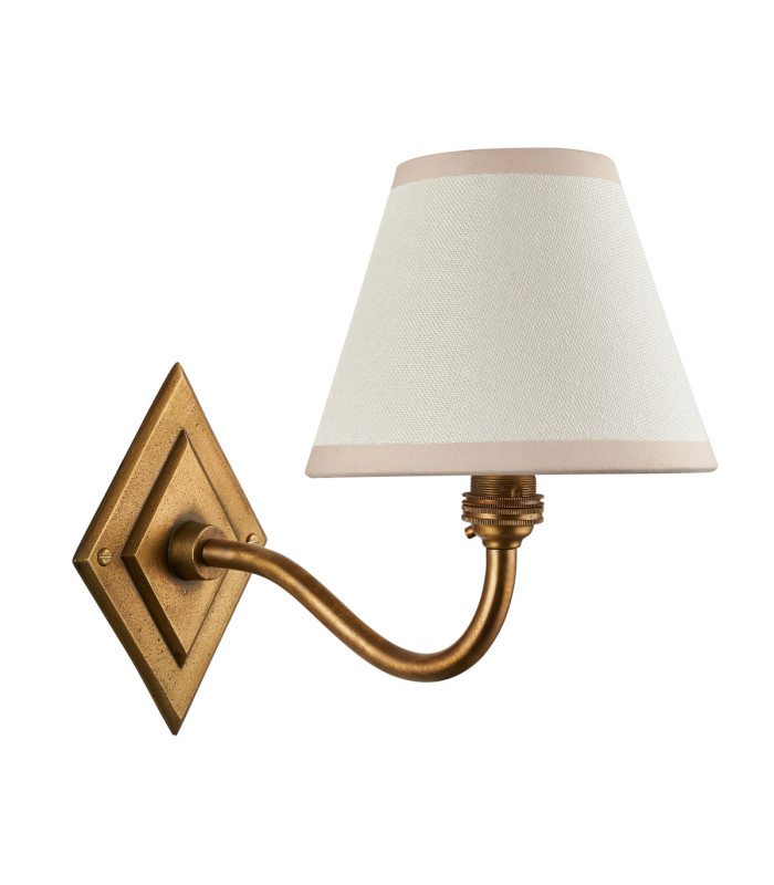 Diamond Curve & Ivy 16cm Wall Lamp Antique Brass Vintage White-9