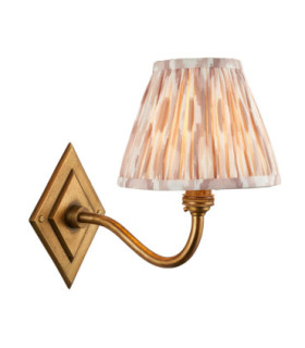 Diamond Curve & Ikat 16cm Wall Lamp Antique Brass Neutral Print-1