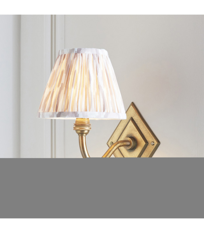 Diamond Curve & Ikat 16cm Wall Lamp Antique Brass Neutral Print-2