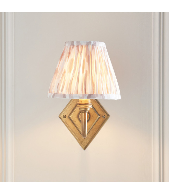 Diamond Curve & Ikat 16cm Wall Lamp Antique Brass Neutral Print-3