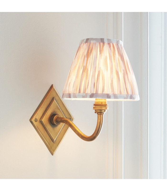 Diamond Curve & Ikat 16cm Wall Lamp Antique Brass Neutral Print-4