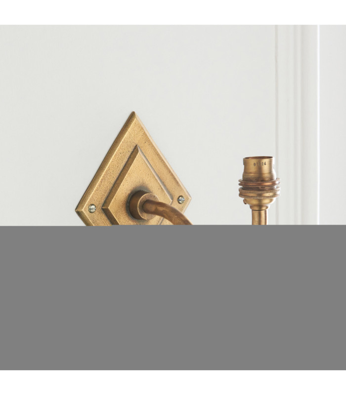 Diamond Curve & Ikat 16cm Wall Lamp Antique Brass Neutral Print-6