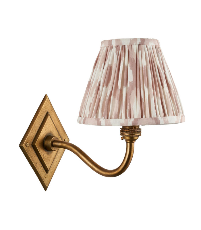 Diamond Curve & Ikat 16cm Wall Lamp Antique Brass Neutral Print-9