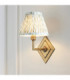 Diamond Angle & Leaf 16cm Wall Lamp Antique Brass Herb Garden Green-2