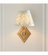 Diamond Angle & Leaf 16cm Wall Lamp Antique Brass Herb Garden Green-3