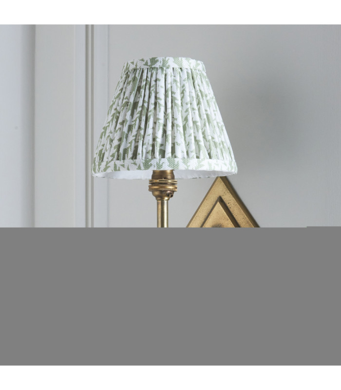 Diamond Angle & Leaf 16cm Wall Lamp Antique Brass Herb Garden Green-5