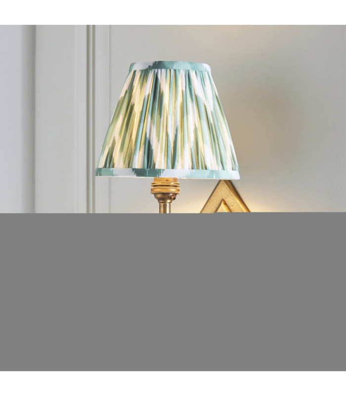 Diamond Angle & Zigzag 16cm Wall Lamp Antique Brass Cotswold Green-2
