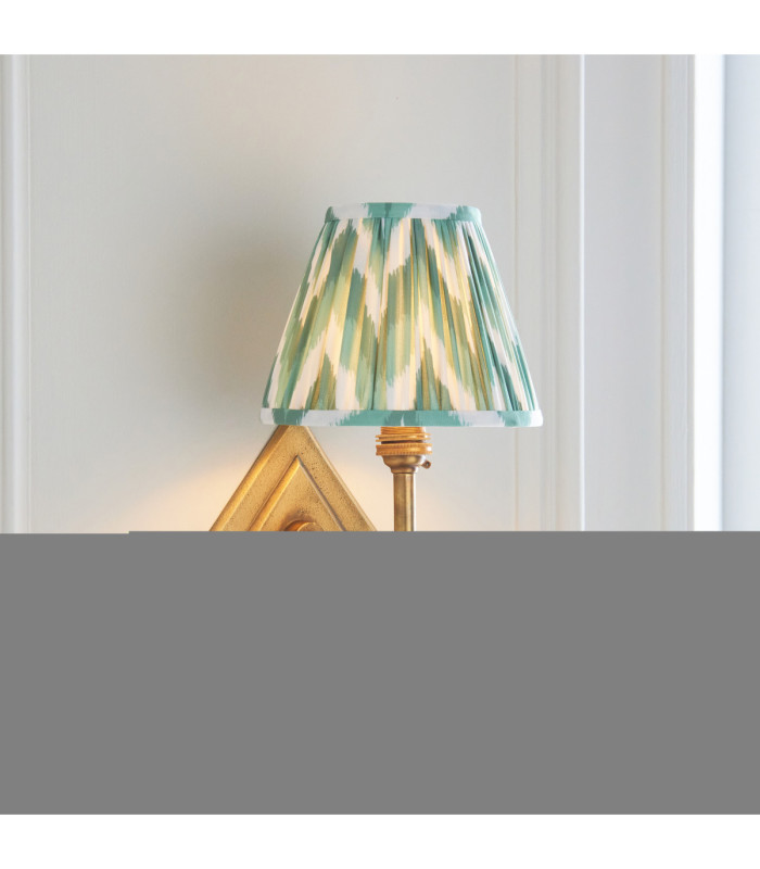 Diamond Angle & Zigzag 16cm Wall Lamp Antique Brass Cotswold Green-4