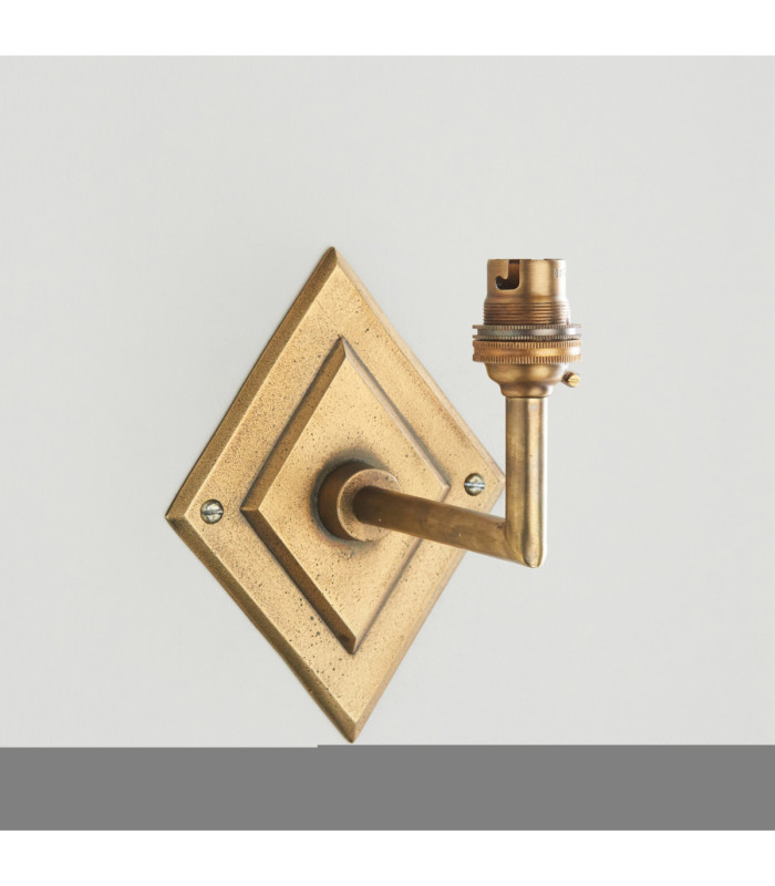 Diamond Angle & Zigzag 16cm Wall Lamp Antique Brass Cotswold Green-6