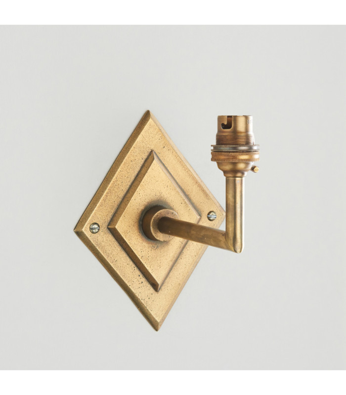 Diamond Angle & Zigzag 16cm Wall Lamp Antique Brass Apricot Orange-6