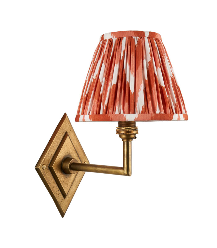 Diamond Angle & Zigzag 16cm Wall Lamp Antique Brass Apricot Orange-9