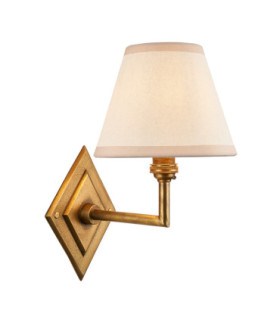 Diamond Angle & Ivy 16cm Wall Lamp Antique Brass Vintage White-1