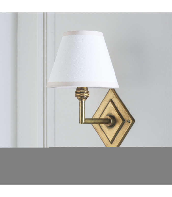 Diamond Angle & Ivy 16cm Wall Lamp Antique Brass Vintage White-5