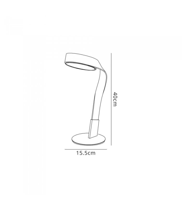 Table Lamp, 1 x 10W LED, 3000K, 800lm, Silver, Polished Chrome - 2