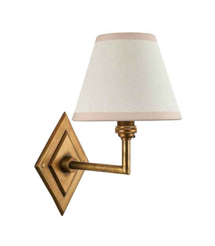 Diamond Angle & Ivy 16cm Wall Lamp Antique Brass Vintage White-9