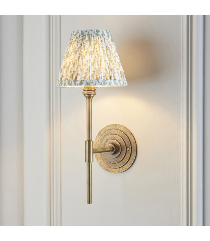 Halo Tall & Leaf 16cm Wall Lamp Antique Brass Herb Garden Green-2