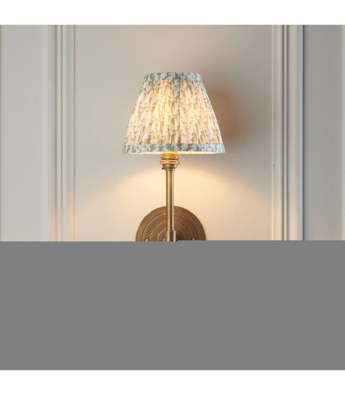 Halo Tall & Leaf 16cm Wall Lamp Antique Brass Herb Garden Green-3